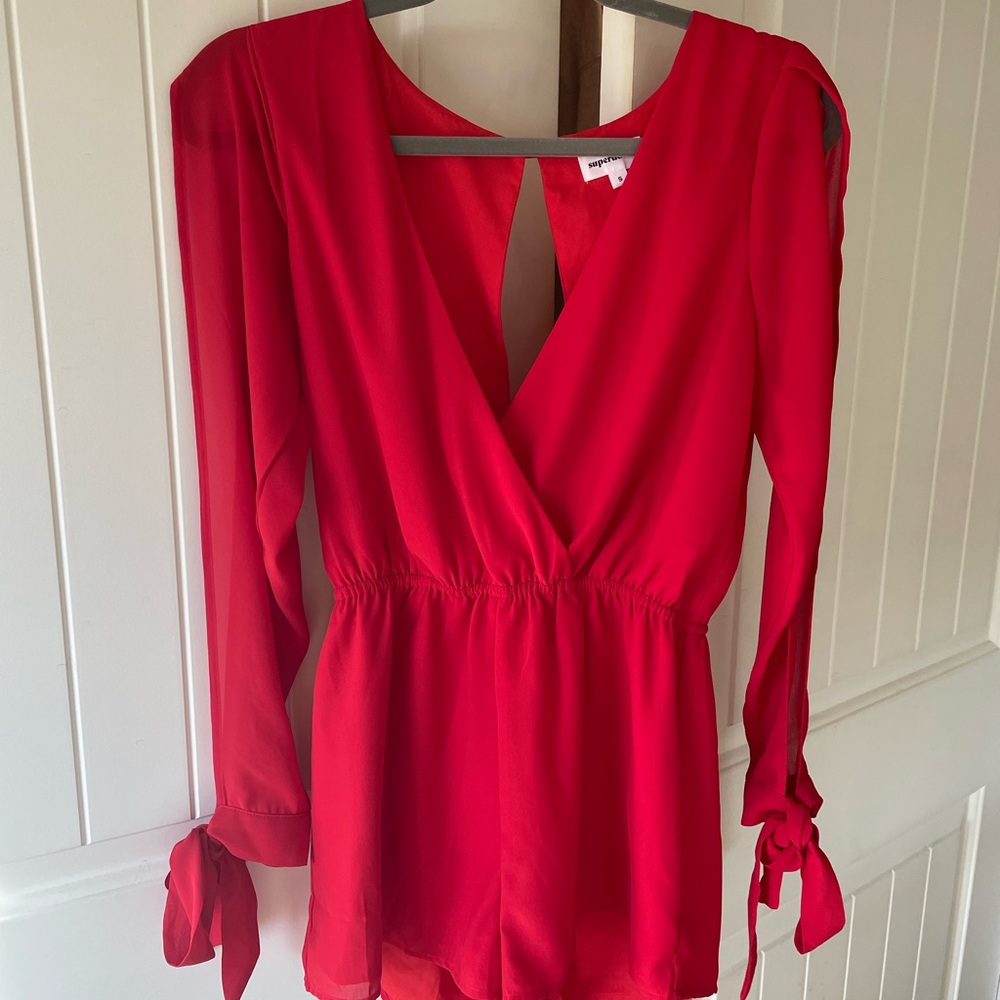 Revolve Superdown Red Romper - image 2